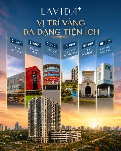 Căn Hộ 2PN Lavida Plus Quận 7 – 74m2 Full Nội Thất – Giá 5.2 Tỷ