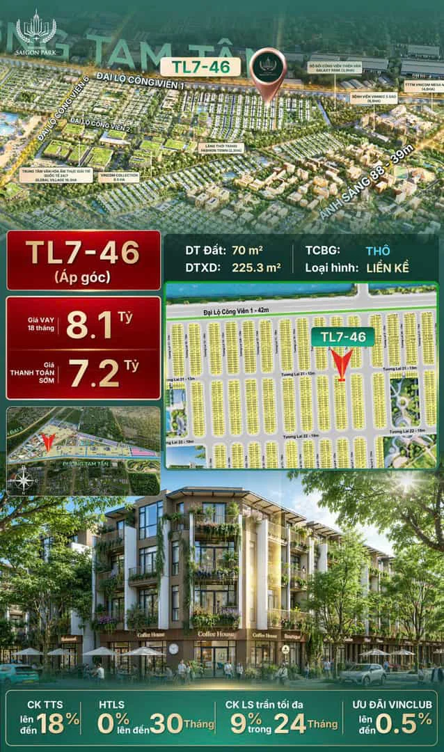 Căn Hộ Vinhomes Sài Gòn Park 70m2 – Giá 8,1 Tỷ – Giỏ Hàng Mới
